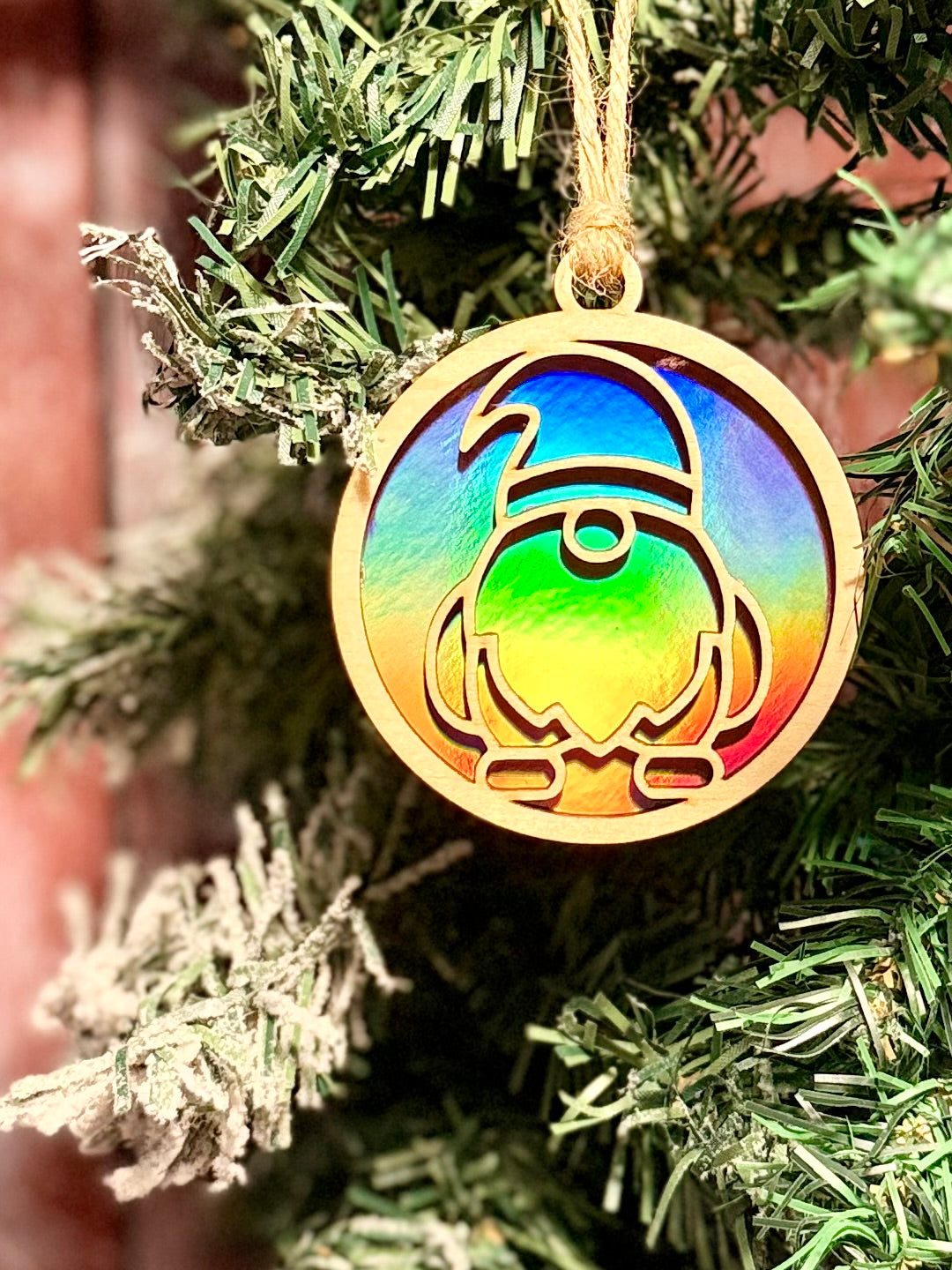Boule de Noël en bois | Gnome | Grav' & Vous