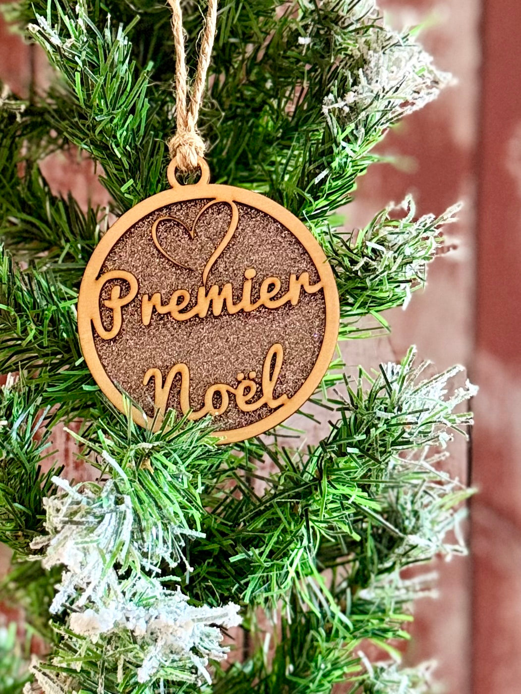 boule de noël enfant bois