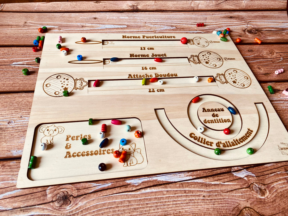 planche gabarit attache tetine doudou anneau dentition
